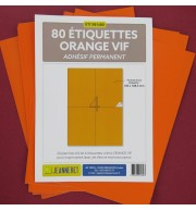 80 ETIQUETTES ORANGE 105X148,5MM SUR PLANCHE A4