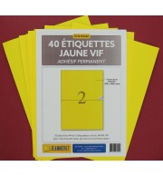 40 ETIQUETTES JAUNES 210X148,5MM SUR PLANCHE A4