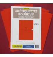 40 ETIQUETTES ROUGES 210X148,5MM SUR PLANCHE A4