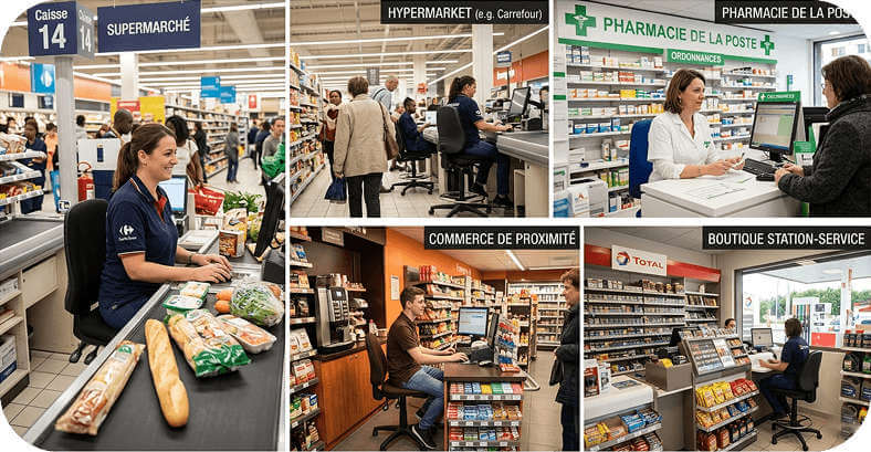 Chaise de caisse dans les commerces