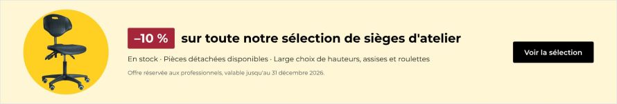 -10% sur la sélection de sièges d'telier jusqu'au 31 décembre 2026