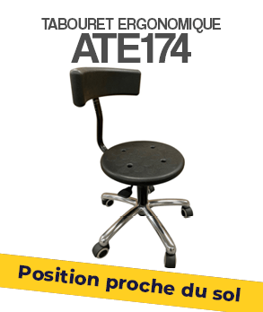 Tabouret ergonomique extra-bas ergomat